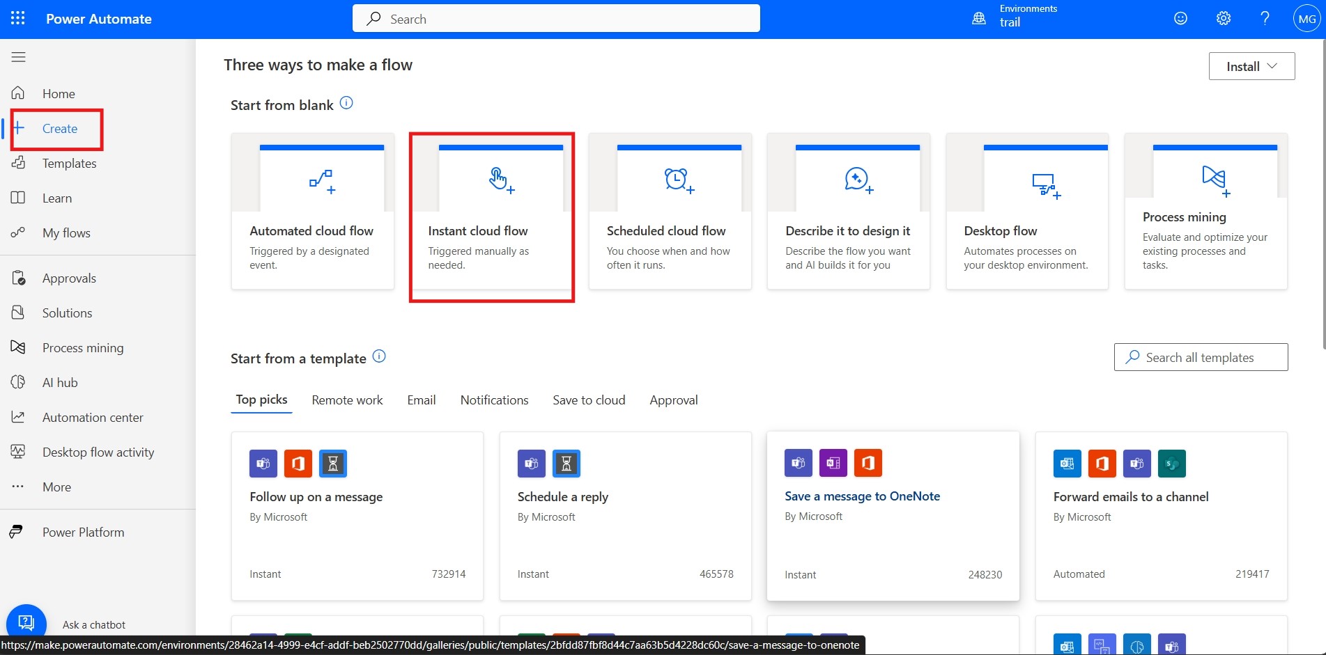 Give your flow a name of your choice, select the appropriate trigger ...