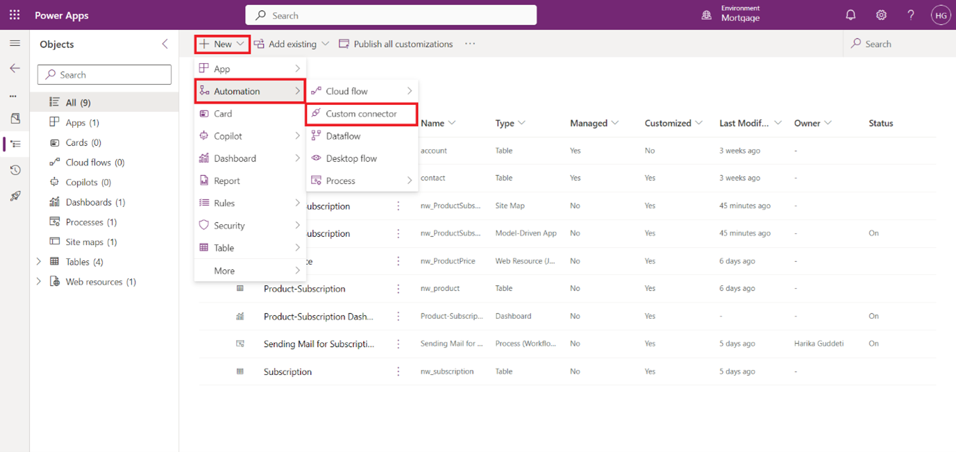 Click on New Connector and then select Create from blank to start ...