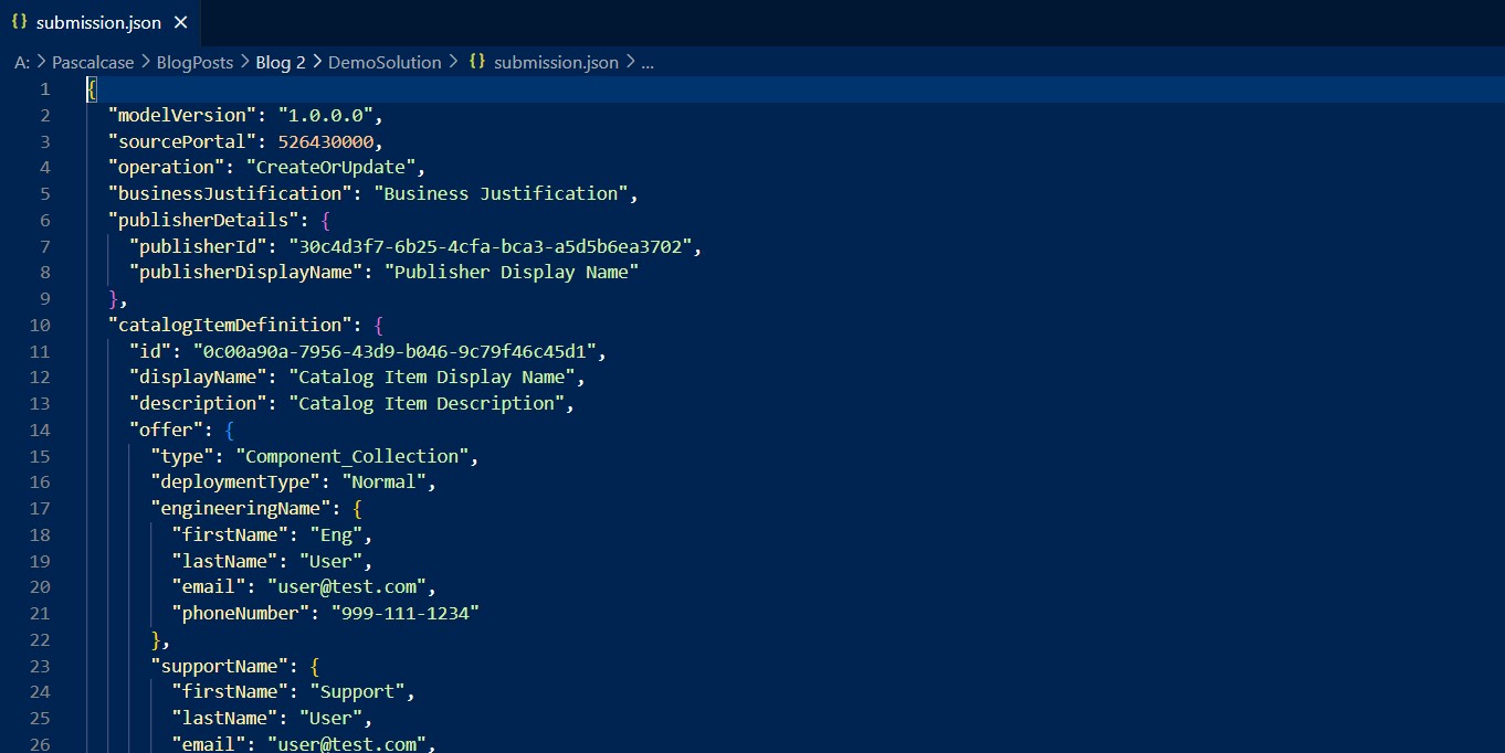 e. Modify the JSON file as per your requirement (for instance, in the