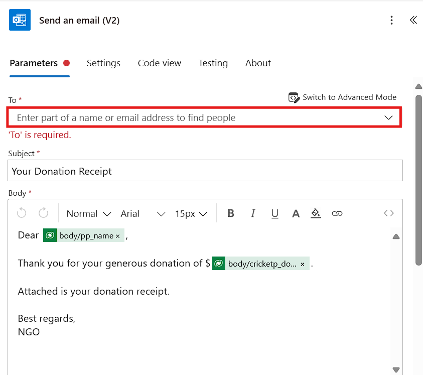 Lastly, use the Send an email (V2) action to automatically email the ...